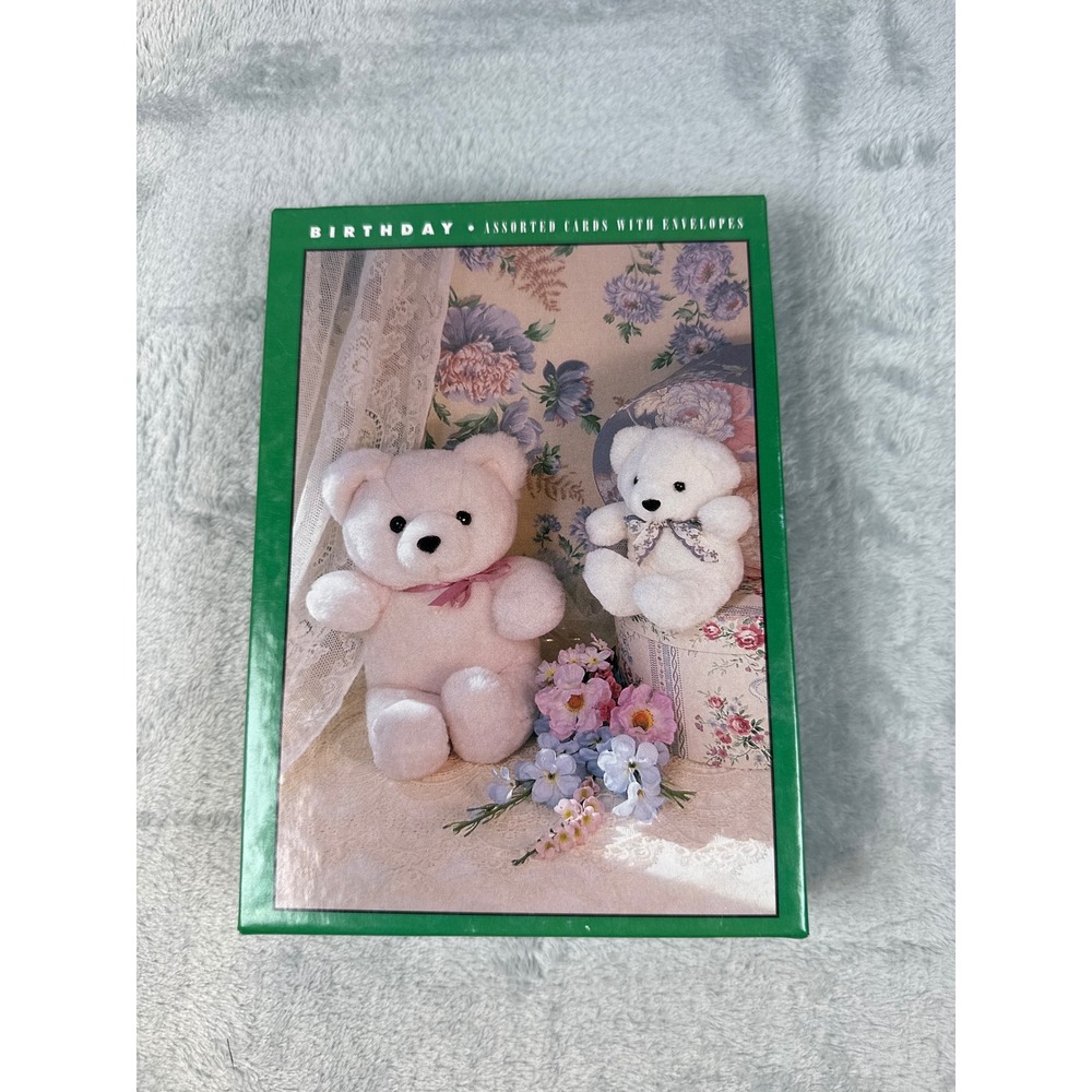 VTG Warner Press Bear Hugs Birthday Cards 16 Count Nancy Matthews Teddy Bear NOS